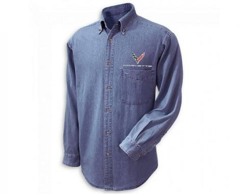 C8 Corvette Men's Denim Shirt