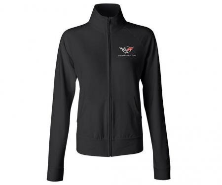 Womens Black Cadet Jacket With C5 Embroidered Emblem