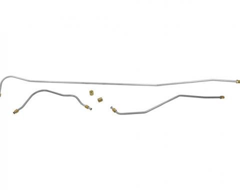 56-57 Fuel Line - 3/8" Steel With Union Tank To Pump - 3 Pieces