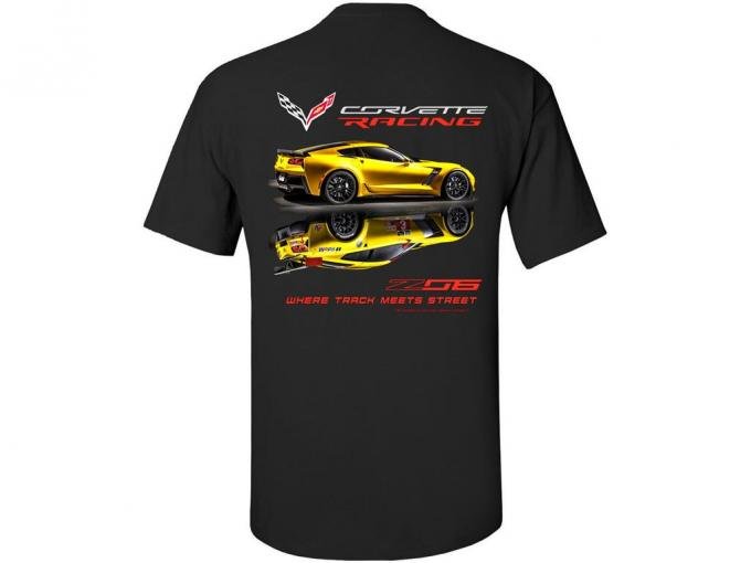 T-Shirt Corvette C7 Z06 And Corvette Racing Where Track Meets Street Black