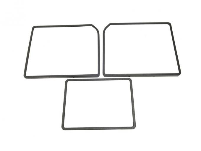 68-79 Rear Storage Compartment Door Bezels Set - Black 3 Door