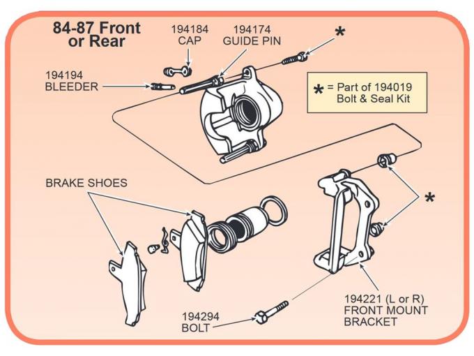 85-87 Front Caliper Mounting Bracket Used Reconditioned