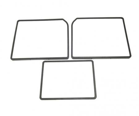 68-79 Rear Storage Compartment Door Bezels Set - Black 3 Door