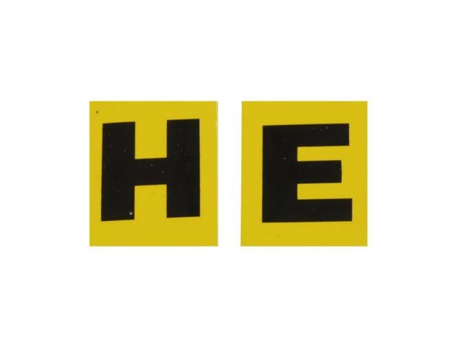 66-68 Valve Cover Engine Code Decal "HE" 300HP Manual Transmission