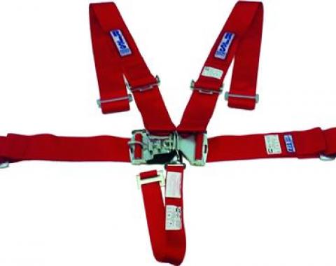 Sport Latch And Link System Racing Seat Belt Harness - Red