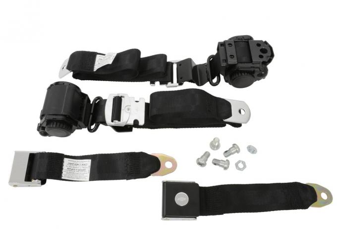 66-67 Seat Belt 3 Point Retractable With Shoulder Harness Coupe 1966 Late