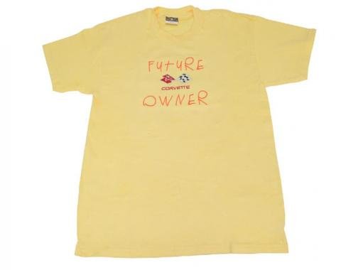 T-Shirt Yellow Crossflag Future Corvette Owner Kids