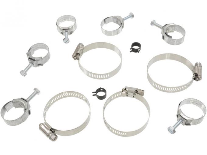 75-82 Radiator And Heater Hose Clamp Set - 350 With Air Conditioning - 12 Pieces