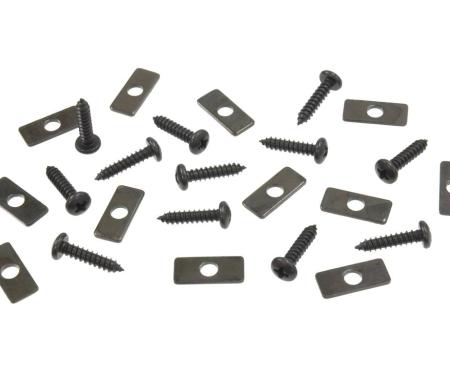 68-75 Hardtop Weatherstrip Fastener Kit - 12 Retainers With Screws