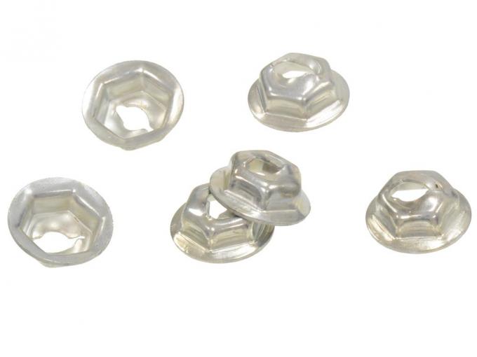 63-67 Windshield Moulding Retainer Nut - Soft Top / Convertible Top Set Of 6