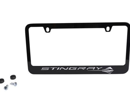 C8 Black Stingray License Plate Frame Bezel