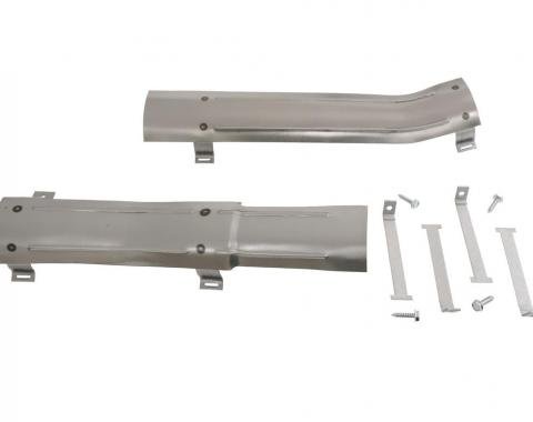 64-65 Exhaust Heat Shields Set - 2 1/2" With Straps And Screws ( Steel )