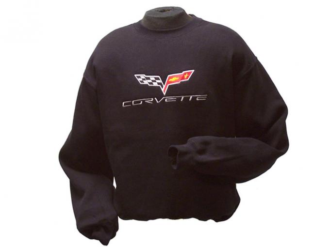 Sweatshirt With C6 Embroidered Emblem Black