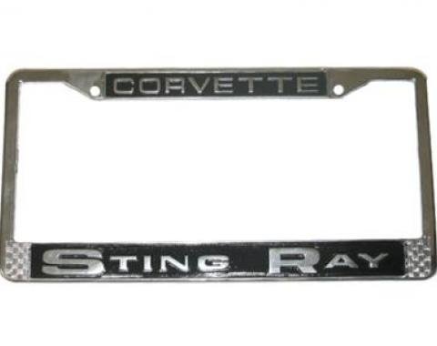 Corvette Sting Ray Chrome License Plate Frame / Bezel