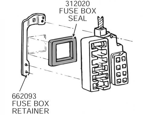 63-67 Fuse Box Mounting Plate with Rivets