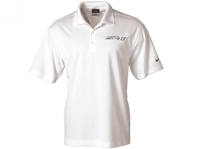 Corvette C7 ZR1 Embroidered White Nike Polo Shirt