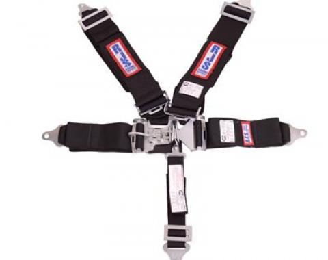 Sport Latch And Link System Racing Seat Belt Harness - Black
