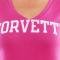 T-Shirt Womens Long Sleeve Pink With Corvette Script