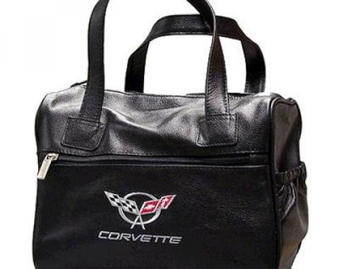 Leather Car Kit Bag - C5 Embroidered Emblem