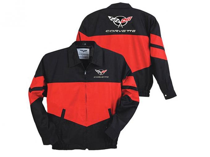 97-04 Twill Bomber Jacket - Red / Black - C5 Logo