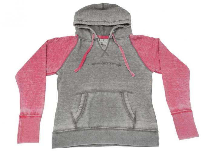 Corvette Sweatshirt Junior Sizing Gray Pink Two Tone