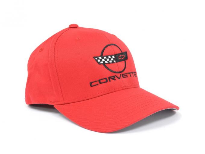 Hat - Red Flex Fit With C4 Embroidered Emblem ( S / M ) Fits 6 3/4" To 7 1/4"