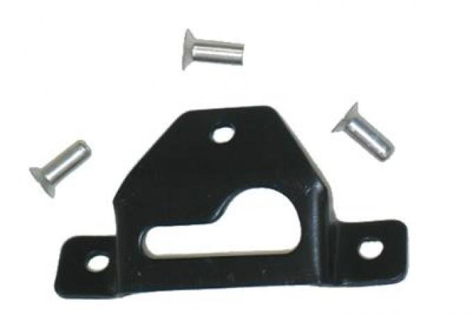 63-67 Hardtop Bolt Keyhole Bracket - Left Rear With Rivets