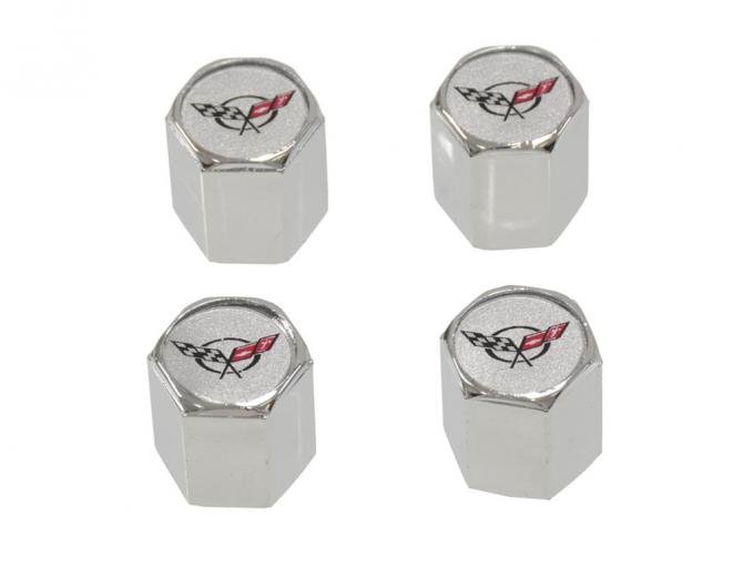 Valve Stem Cap With C5 Logo - Chrome - Set Of 4