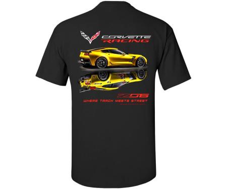T-Shirt Corvette C7 Z06 And Corvette Racing Where Track Meets Street Black
