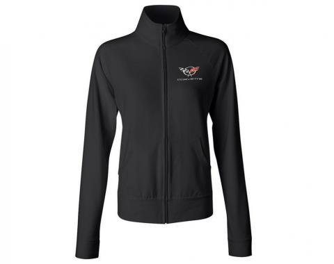 Womens Black Cadet Jacket With C5 Embroidered Emblem