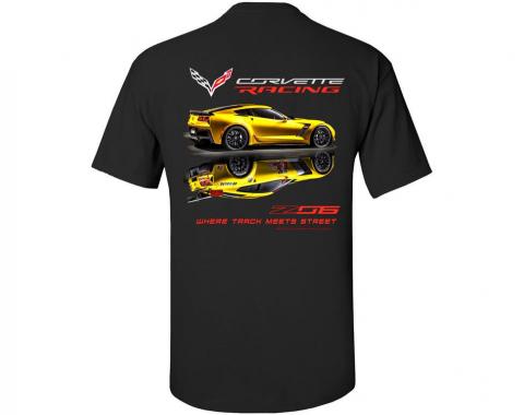 T-Shirt Corvette C7 Z06 And Corvette Racing Where Track Meets Street Black