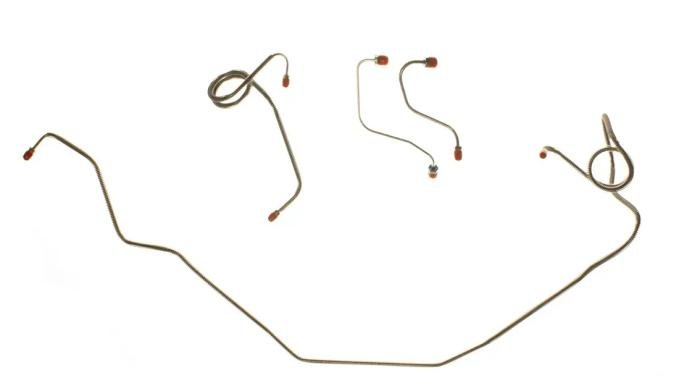 Classic Performance Front Disc Brake Line Kit, Stainless Steel, Power Brake, 4 Line Set FKT7102