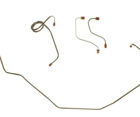 Classic Performance Front Disc Brake Line Kit, Stainless Steel, Power Brake, 4 Line Set FKT7102