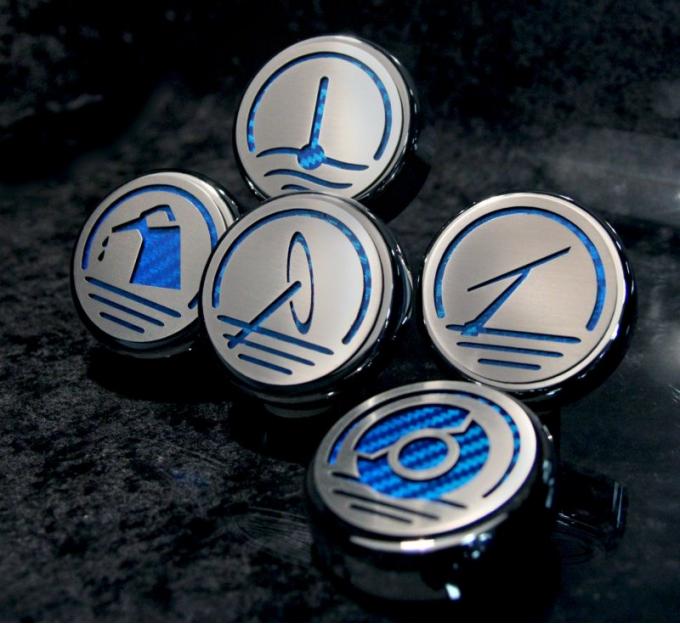 1997-2004 C5 Corvette Executive Series Fluid Cap Cover 5Pc Set, Solid