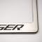 Custom License Plate Frame with "Challenger" Lettering, Bright Red Solid
