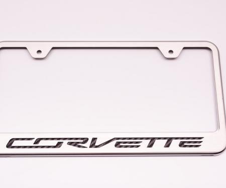 Custom C7 Corvette Stingray License Plate Frame with "Corvette" Lettering