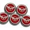 1997-2004 Corvette C5 & Z06 Fluid Cap Covers 5Pc Set With Carbon Fiber Crossed Flags,  Solid