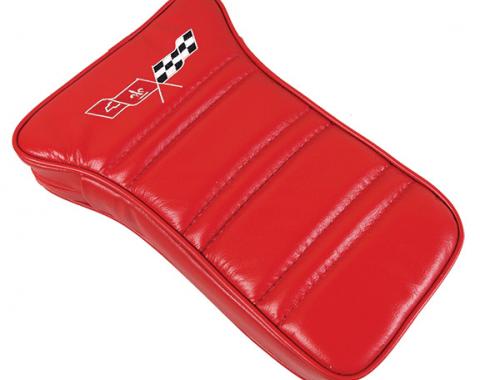 Corvette America 1977-1978 Chevrolet Corvette Center Armrest Embroidered Leather 414924E | 77-81 Red