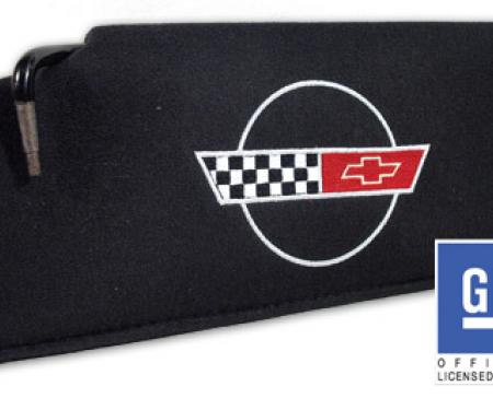 CA 1984-1996 Chevrolet Corvette Sunvisor Replacement LH Embroidered with Logo 40109