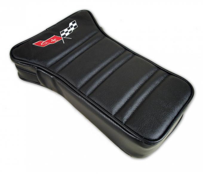 Corvette America 1968-1978 Chevrolet Corvette Center Armrest Embroidered Leather 414920E | 59-96 Black