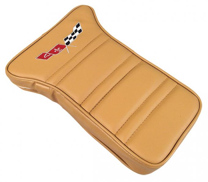 Corvette America 1976-1977 Chevrolet Corvette Center Armrest Embroidered Leather 414957E | 76-77 Buckskin