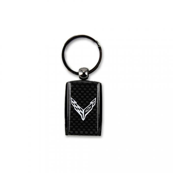 C8 Carbon Fiber Accent Keychain