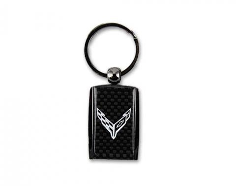 C8 Carbon Fiber Accent Keychain