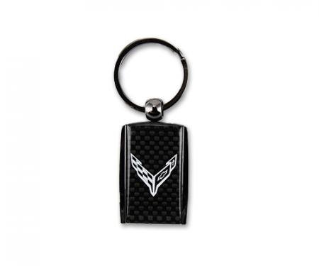 C8 Carbon Fiber Accent Keychain