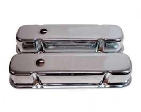 Firebird Chrome Valve Covers, V8, Smooth, Baffled, 1967-1979