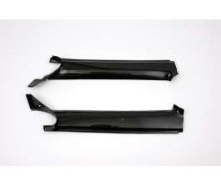 Firebird Pillar Post Moldings, Inner, Black, Convertible, 1967