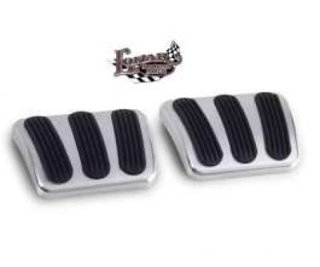 Firebird Brake & Clutch Pedal Pads, Billet, Lokar, 1967-1969