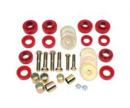 Firebird Subframe & Radiator Mounting Bushing Set, Red, Polyurethane, With Hardware, 1967-1969