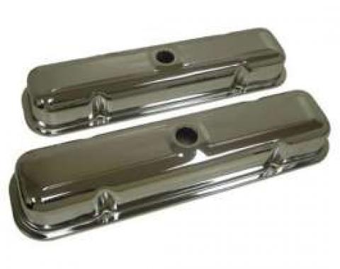 Firebird Chrome Valve Covers, V8, Smooth, Unbaffled, 1967-1979