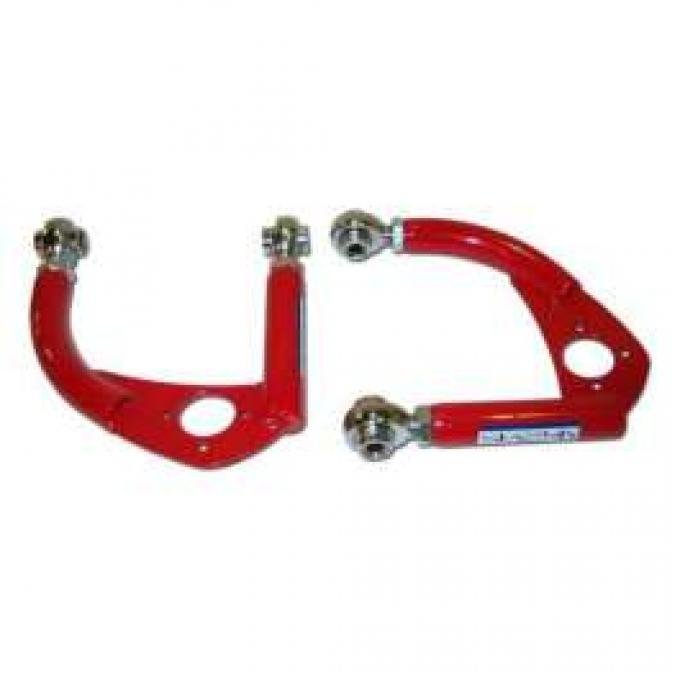 Firebird Front Upper Control Arms, Tubular, Red, With Rod Ends, 1993-2002